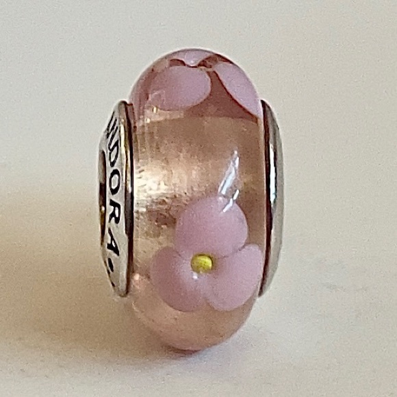 Pandora Pink Flowers / Floral Murano Charm - Picture 6 of 6